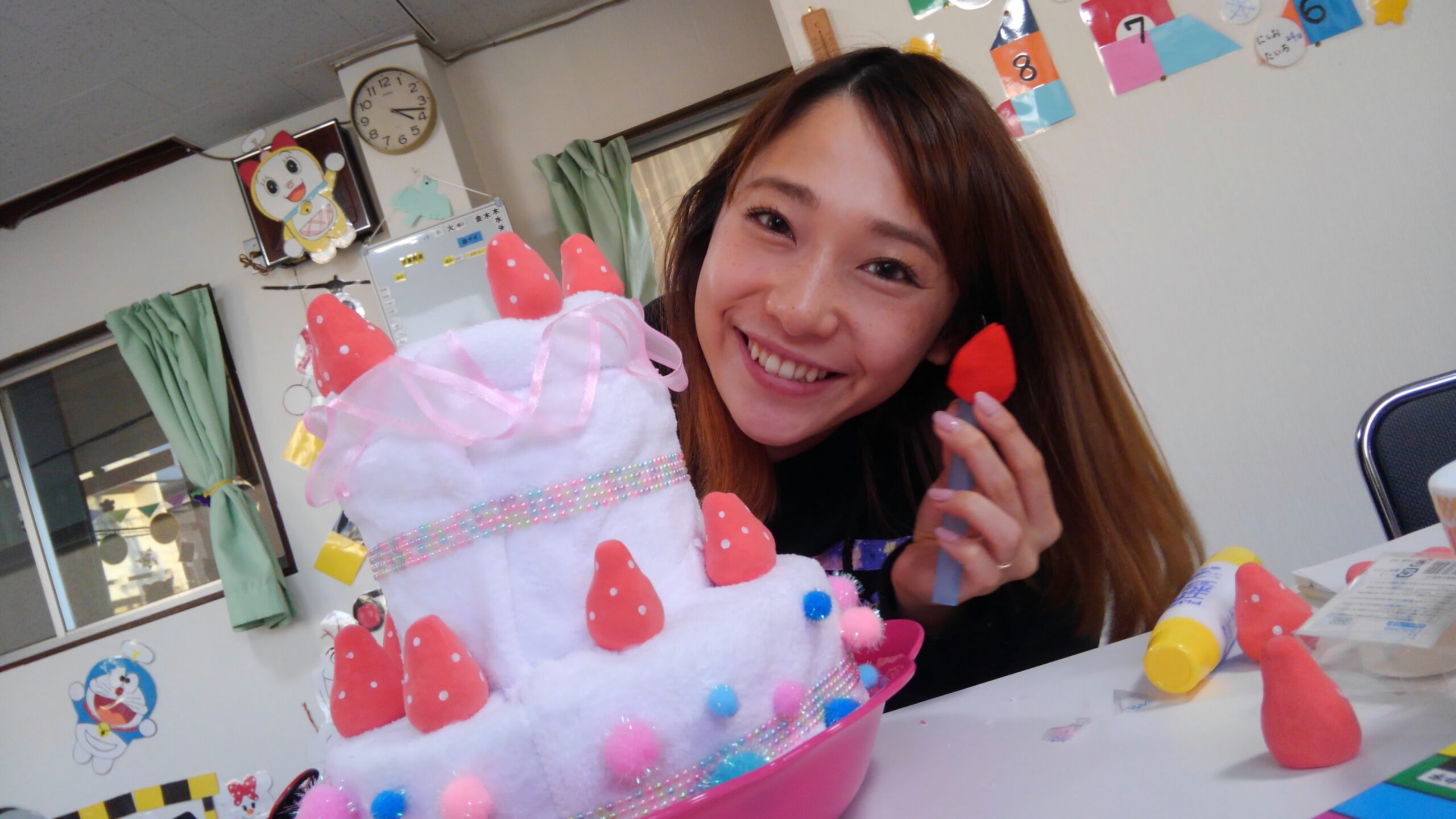 お誕生日会のケーキ作り(^^)/